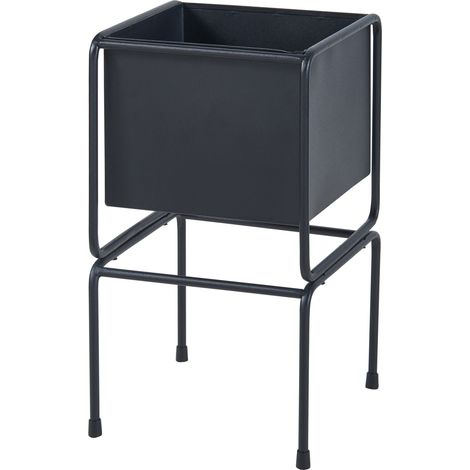 Soporte metálico para plantas 36 x 20 x 20 cm negro 030010717