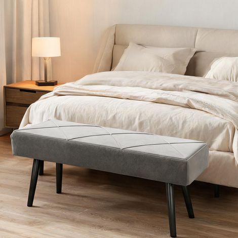 Table de chevet coloris gris en polyester acier 100 x 36 x 45 cm (1/5)
