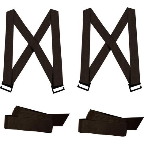 Sangle Demenagement, Sangles de Déménagement Jusqu'à 360kg, Sangle de Levage Aide au Déménagement pour Piano et Transporter Meuble Lourd, 2,8m Sangle Portage Noire(2 Harnais + 2 Sangles) (1/5)