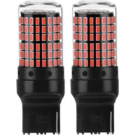 2X Voiture 3014 144Smd Canbus T20 7440 W21W Ampoules LED pour Clignotants Feu de Frein Stationnement Feux Recul Rouge PZCC (1/4)