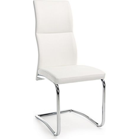 4x Sedia design in ecopelle Bianco THELMA 44x58x h104 cm (1/5)