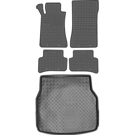 Juego de alfombrillas de goma para coche y maletero para Mercedes Clase C W203 Estate (2001-2007). (1/5)