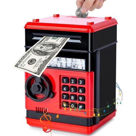 (Rouge Nior)Tirelire électronique Automatique pour Enfants - avec Mot de Passe - Jouet Cadeau pour Garçon Fille (1/5)