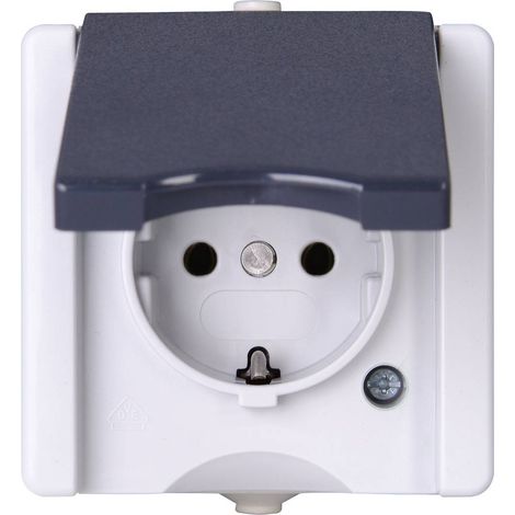 Kopp 947456005 1 parte Interruttore per ambienti umidi Completo Presa schuko con coperchio ribaltabile proAQA Grigio 1 (1/2)