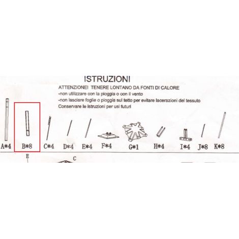 R PARTICOLARE B P/GAZEBO ACCIAIO SMERALDA 3X3M