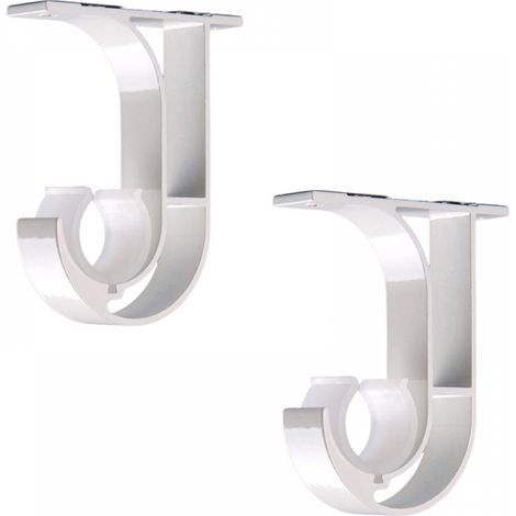 Support de tringle à rideau, support de tringle à rideau de plafond pour tringle de 28 mm, lot de 2, blanc (1/5)