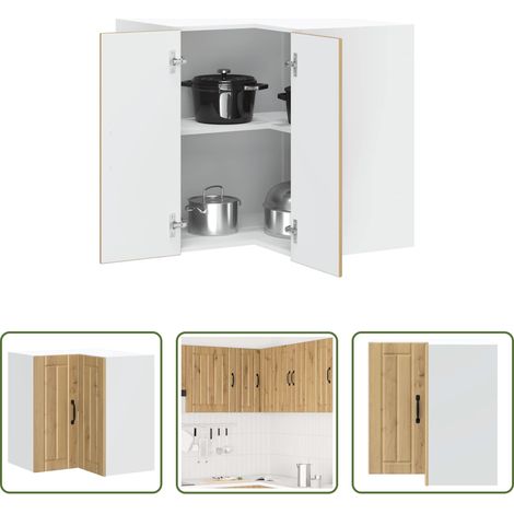 Holzwerkstoff - Küchen-Eckhängeschrank Lucca Artisan-Eiche Holzwerkstoff (1/5)
