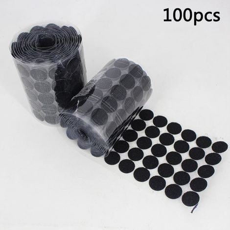 Velcro Auto-Adhésif - Disques Ronds Crochet Boucle En Nylon - Pour Réparation Et Fixation Rapide - 100 Pièces (1/5)