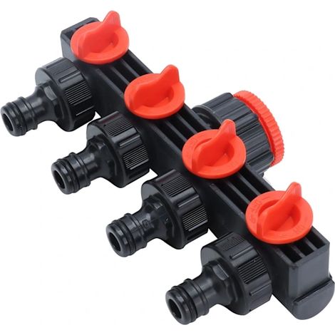 Adattatore per tubo da giardino – Connettore a 4 vie – Divisore per tubo da giardino a tenuta stagna per irrigazione in giardino e in agricoltura (1/5)