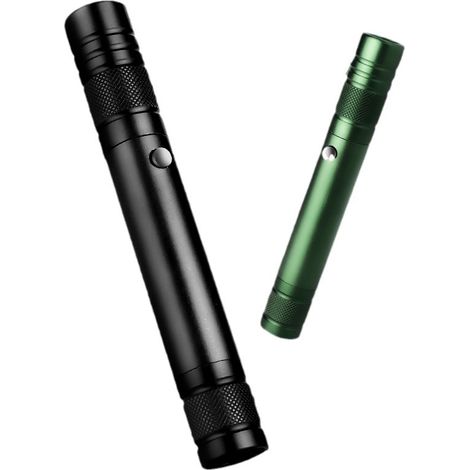Stück tragbare, wiederaufladbare Taschenlampe mit einstellbarem Fokus und USB-Ladekabel für Camping, Wandern, Angeln und Interaktion mit Haustieren, Schwarz + Grün [Energieklasse A++]