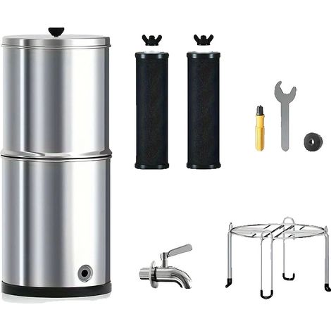 Système de Filtration d'Eau, Capacité de 2,25 Gallons, Acier Inoxydable Résistant à la Rouille, noir (1/2)