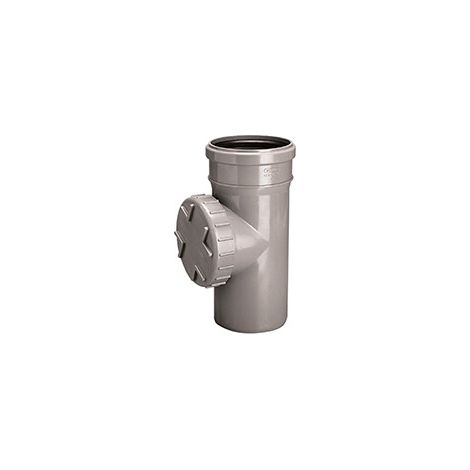 Limpiador sanitario PVC-HT 75, para aguas residuales internas, color ceniza. (1/2)
