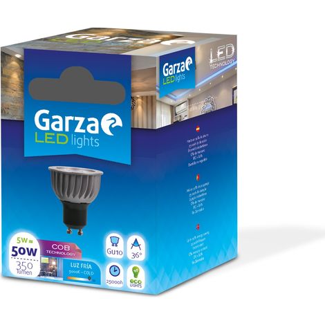 Bombilla LED GU10 COB 5W 350lm Ángulo 36º Luz fría