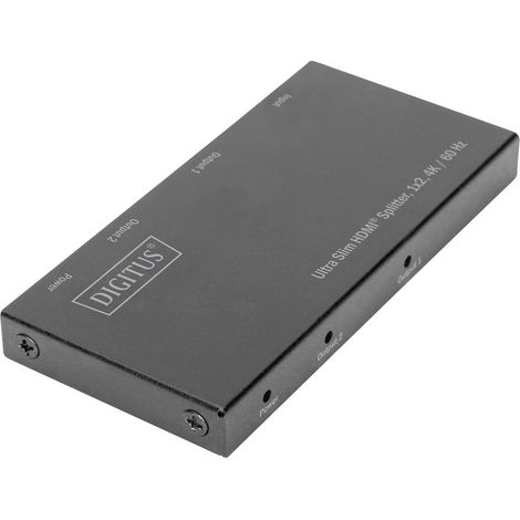 Digitus DS-45322 2 Porte Distributore, splitter HDMI Display a LED , Contenitore in metallo, Predisposto Ultra HD 4096 (1/5)