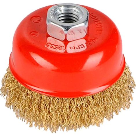 Brosse Métallique Rotative Laiton Soucoupe ø 75 Mm Pour Meuleuse - Kreator - Brosse Métallique Rotative Laiton Soucoupe ø 75 Mm Pour Meuleuse - Kreator (1/2)