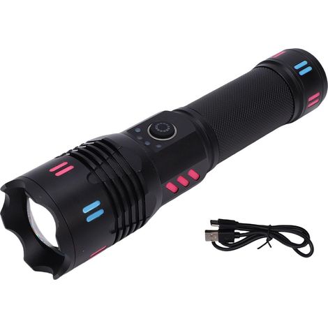 Lampe de Poche Rechargeable à LED, Zoom Télescopique Super (1/5)