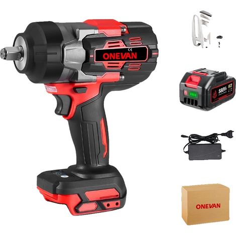Llave de impacto, 2800 Nm de par, inalámbrica, alimentada por batería, 1 juego de pilas A, UE (1/2)