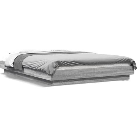 Maison Exclusive - Estructura cama con luces LED madera gris Sono (1/5)