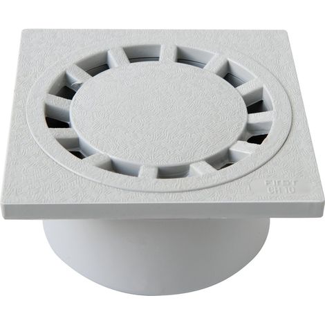 First Plast CHPVC10G Chiusino Sifonato in PVC, Grigio, 100x100 mm (1/3)