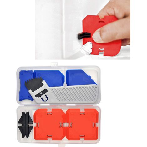Kit d'outils pour calfeutrage, grattoir à joints en plastique, couteau de finition pour mastic, outils pour enlever la colle (1/5)
