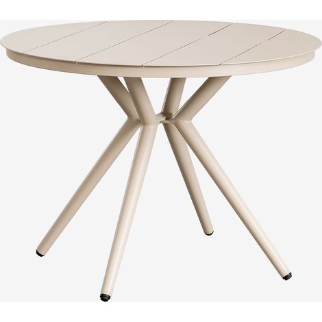 SKLUM Valerie runder Gartentisch aus Aluminium Beige Tapioca Ø100 cm (1/5)