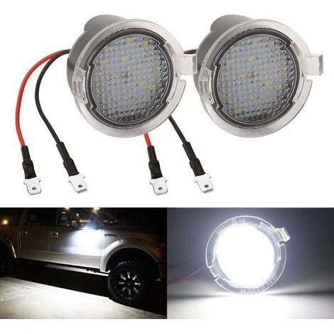 Luce di cortesia a LED per specchietto retrovisore, luce di benvenuto per auto, luce per specchietto, funzione di decodifica, luce per portiera auto CANBUS per F150 Edge, Mondeo, Explorer, Taubus (1/4)
