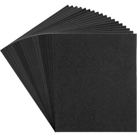 Lot de 18 feuilles de papier abrasif 60 80 120 150 180 240 320 400 600 Papier de verre humide et sec, 23 x 28 cm (1/5)