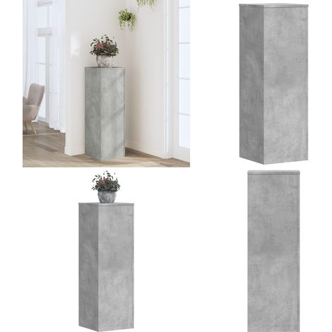 Support pour plantes gris béton 33x33x100 cm bois d'ingénierie - Support de fleur - Support en bois (1/5)