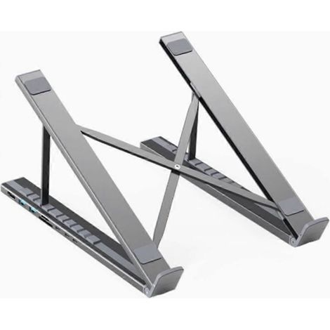 Universelle 8-in-1-Laptop-Dockingstation mit USB-C-Anschluss, 2 USB 3.1-Anschlüssen, SD/TF-Kartenleser und 100-W-PD-Netzteil. (1/5)