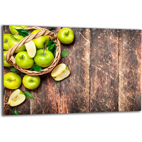PLAQUE DE PROTECTION EN VERRE POUR CUISINIÈRE 80x52 POMME (1/5)