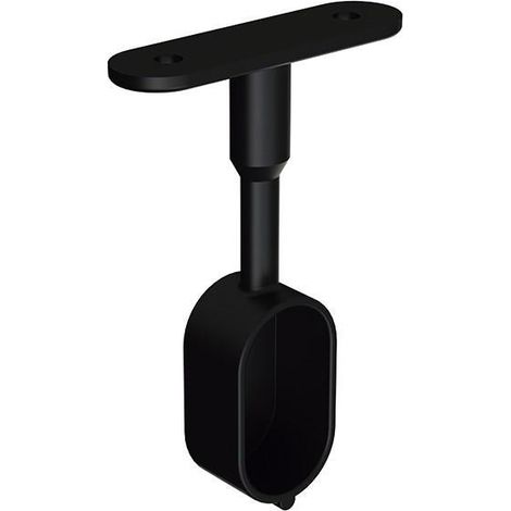 soporte lateral tapado. zamak. para tubo de armario acabado negro