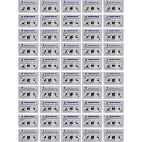 Lot de 50 cartes de nettoyage pour lecteurs de cartes bancaires, terminaux de paiement, distributeurs automatiques de billets et imprimantes de cartes. (1/5)