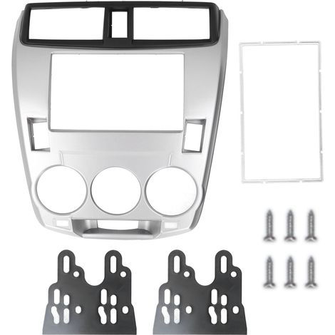 2-DIN-Autoradio-Blende mit GPS-Navigation, silber, kompatibel mit Honda City 2008-2013 (1/5)