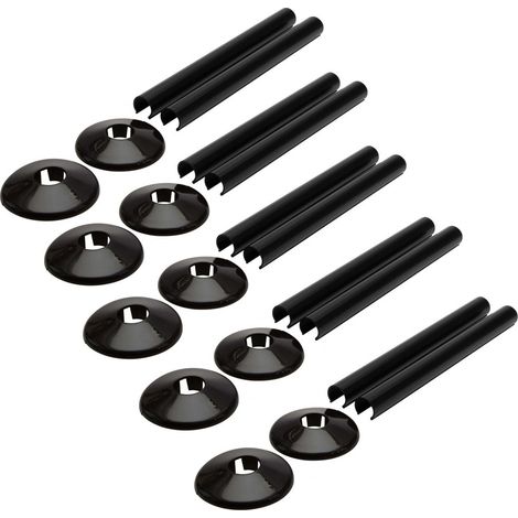 Talon Snappit Radiator Pipe Covers & Collars 200mm Black ACSNB/K2 x5