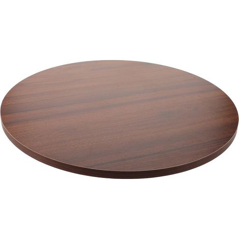 Plateau de Table Ronde en Bois Foncé Noyer 40 Cm, Surface Lisse Résistante aux Rayures, Petite Table Basse pour Salon, la Cuisine et Coin Thé, Adaptable pour Usage Intérieur