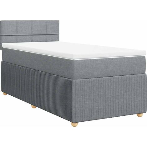 Maison Exclusive - Giroletto a Molle con Materasso Grigio Chiaro 90x190 cm Tessuto