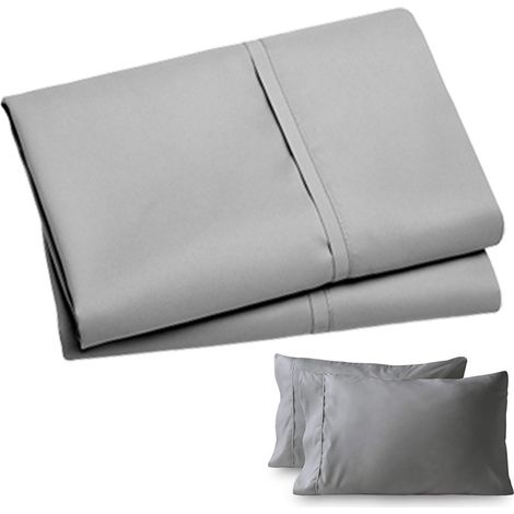 Taie D Oreiller 51x76cm - Microfibre - Fermeture Enveloppe - Pour Lit Et Canapé - Lot De 2 (1/5)