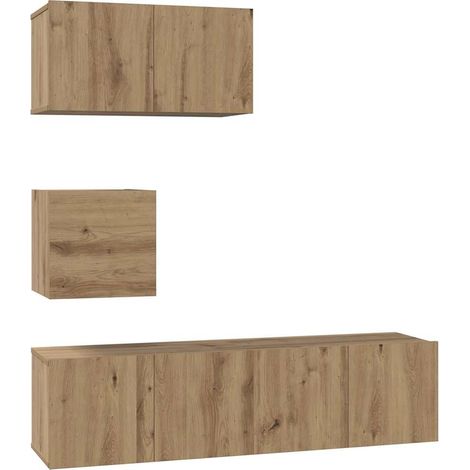 Maison Exclusive - Conjunto de mueble de TV 4 uds. Roble artisan (1/5)