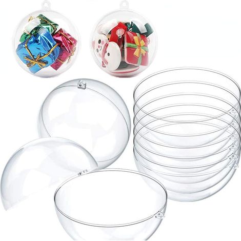 Boule De Noël - Sphère Transparente À Remplir - 7 cm - Pour Décoration Sapin Arbre De Noël Fête Mariage Anniversaire - Lot De 20 Pièces (1/5)