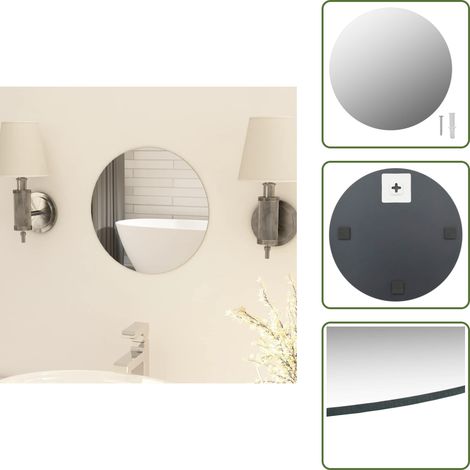 Miroir rond sans cadre 30 cm Verre - Miroir Mural - Miroir Rond - Miroir Sans Cadre - Décoration Murale - Miroir Argent (1/5)