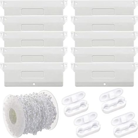 Rideau à lamelles Plaques de lestage 10 PCS pièces de rechange 127mm avec chaîne 10m pour store vertical, accessoires blanc (1/5)