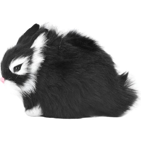 Lapins miniatures en peluche, en plastique doux et résistant, pour la décoration de table (noir). (1/5)