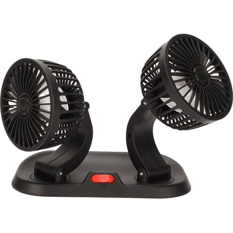 Ventilateur de voiture 5V avec port USB, double tête silencieuse, rotation à 360°, portable, pour camions, fourgonnettes, SUV, camping-cars, quads et bateaux. Idéal pour camions, fourgonnettes, SUV, c (1/5)
