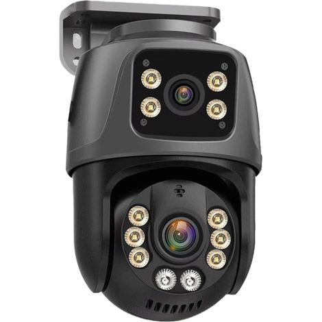 Double Objectif Double écran 4K 8MP HD POE PTZ caméra extérieure 4MP AI détection Humaine caméra IP CCTV Audio vidéo Surveillance P2P(8MP Camera No Card) (1/5)