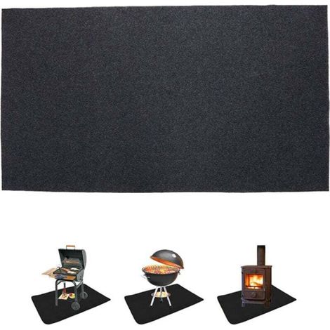 Feuerfeste Grillmatte – Große Feuerschutzmatte – Hitzebeständig – für Feuerstelle und Herd – 124 x 75 cm – Crezuo