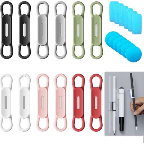 Portapenne magnetico (12 pezzi) per frigoriferi,portapenne magnetico in silicone per armadietti,scrivanie e portablocchi (6 colori)
