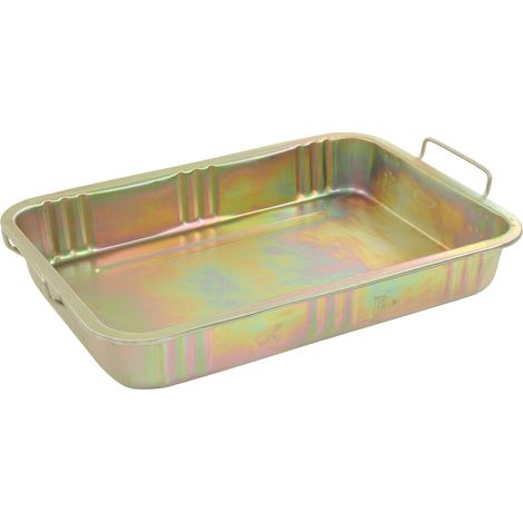 Bac de récupération d'huile galvanisé, récipient de drainage professionnel en métal, outil universel de réparation automobile pour véhicules, 640 x 440 x 105 mm / 25,2 x 17,32 x 4,13 pouces (1/5)