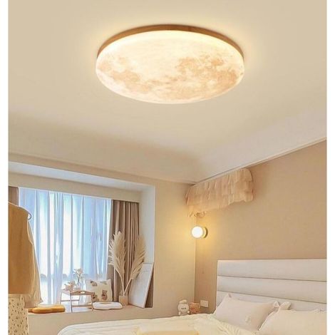 Plafonnier LED moderne et artistique, Plafonnier rond LED en forme de lune, style nordique, à fixer au plafond, idéal pour un balcon ou un couloir (26 cm, 3000 K)