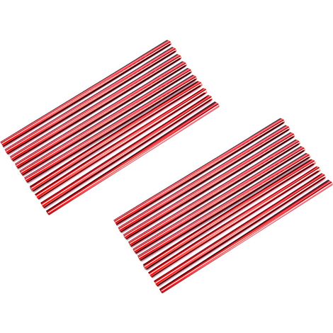 Bandes Décoratives Pour Sortie D'Aération Voiture - 20 Pièces - 19,5 Cm - PVC Chromé - Rouge - Pour Grilles Droites (1/5)