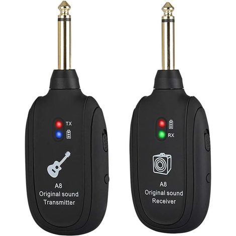 Trasmettitore e ricevitore wireless per chitarra, sistema wireless per chitarra, trasmettitore e ricevitore audio wireless per chitarra, nero, 20Hz-20kHz per sistema audio per chitarra